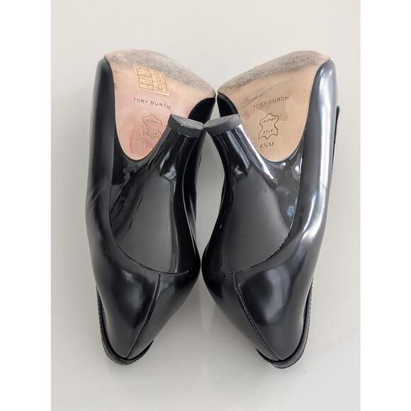 Women's Tory Burch Leather Kitten Heels Angle Pumps Black US Size 6.5 M - Picture 7 of 10